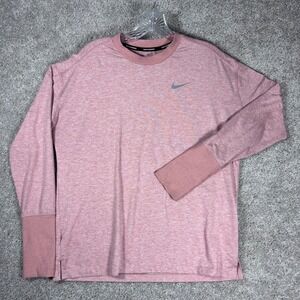 Nike Running Dri-FIT Long Sleeve Top‎ Women's Medium Pink Heather Pullover Shirt
